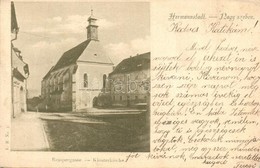 T2/T3 1899 Nagyszeben, Hermannstadt, Sibiu; Reisper Utca Az Apátsággal / Reispergasse, Klosterkirche / Street View With  - Ohne Zuordnung