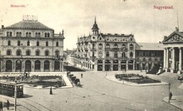 T2 1909 Nagyvárad, Oradea; Bémer Tér, Villamos, Szigligeti Színház. özv. Ernyei S-né Kiadása / Square With Tram And Thea - Ohne Zuordnung