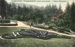 T2/T3 1910 Ponyászka, Poneasca (Bozovics, Bozovici); Felső Park. Weisz Félix Kiadása / Obere Park / Upper Park - Non Classés