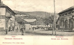 T2 1902 Resica, Resita; Fő Tér, Weiss üzlete. Weiss Adolf Kiadása / Hauptplatz / Main Square, Shops - Ohne Zuordnung