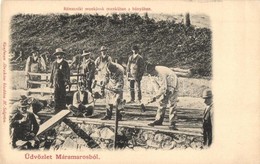 ** T2 Rónaszék, Costiui, Rohnen (Máramaros); Munkások Munkában A Bányában. Kaufman Ábrahám Kiadása / Miners Working In T - Non Classés