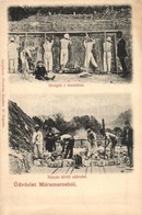 ** T2/T3 Rónaszék, Costiui, Rohnen (Máramaros); Sóvágók A Munkában. Bányán Kívüli Sóátvétel. Kaufman Ábrahám Kiadása / M - Non Classés