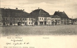 * T1/T2 Szászsebes, Mühlbach, Sebes; Fő Tér, üzlet. Adolf Weissörtel & Co. / Hauptplatz / Main Square, Shop - Ohne Zuordnung