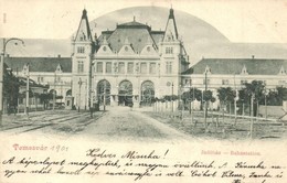 * T2 1901 Temesvár, Timisoara; Józsefvárosi Indóház, Vasútállomás, Villamos / Iosefin Railway Station, Tram - Non Classés