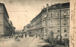 * T2/T3 1904 Temesvár, Timisoara; Andrássy út, Villamos / Street View With Tram (EK) - Ohne Zuordnung