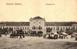 T2/T3 1911 Zilah Zalau; Kossuth Tér, Piac árusokkal, Vigadó Szálloda, étterem és Kávéház, Barta Károly üzlete. W.L. Bp.  - Ohne Zuordnung