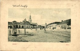 * T2/T3 1910 Zsibó, Jibou; Fő Tér, Kút, Merza Testvérek üzlete. W.L. Bp. 7091. / Main Square, Well, Shops (EK) - Ohne Zuordnung