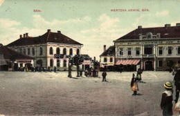 T3 Bán, Trencsénbán, Bánovce Nad Bebravou; Fő Tér, Hertzka Ármin üzlete / Main Square With Shops (fa) - Ohne Zuordnung