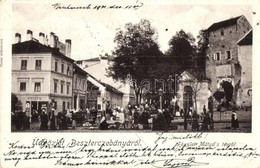 T2/T3 1901 Besztercebánya, Banská Bystrica; Mátyás Tér, Piac, Steiner B. és Reisz Miksa üzlete / Square, Market, Shops ( - Sin Clasificación