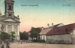 T2 1913 Szőgyén, Szölgyén, Svodín; Utca és Katolikus Templom / Street View With Church - Ohne Zuordnung