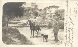 ** T2/T3 Durres, Durazzo; Venezianisch Befestigung / Castle, Soldiers With Horse And Dog. Photo (fl) - Unclassified