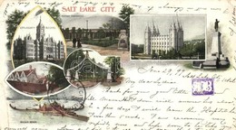 T3 1899 Salt Lake City (Utah), Mormon Tabernacle And Temple, City And County Building, Lion House, Saltair Beach, Eagle  - Ohne Zuordnung