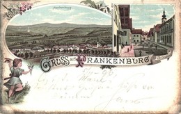 T2 1896 (Vorläufer!) Frankenburg Am Hausruck. Art Nouveau, Floral, Litho - Ohne Zuordnung