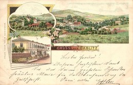 T2 1896 (Vorläufer!) Gablitz, Postamt, Kloster / Cloister, Post Office. Schneider & Lux No. 753. Floral, Litho - Ohne Zuordnung