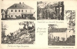 ** T1/T2 Sankt Oswald, Wasserfall Zur Aussicht Burgstein, Kirche, Ig. Brandstetter Handlung Und Verlag / Waterfall, Cast - Zonder Classificatie