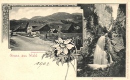 * T1/T2 Wald Am Schoberpass (Leoben), Stiegenkrämer, Wasserfall In Vorwald / Street, Shop, Waterfall. Floral - Ohne Zuordnung