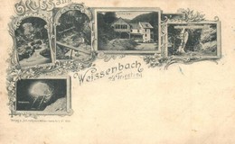 T4 1899 Weissenbach An Der Triesting, Türkenloch, Steinwandklamm, Gasthof Kohl, Myrafalle / Cave, Waterfall, Guest House - Unclassified