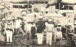 * T1/T2 Cotonou, Souvenir Du Passage Du Dupleix / Group Picture With The Crew Of A Ship, On Board - Unclassified