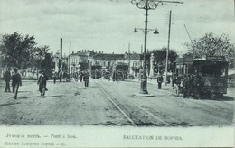 ** T2 Sofia, Pont A Lion, Salutation / Lion Bridge With Tram Lines 20 And 25. Edition Tchippeff - Non Classés