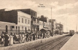 ** T2/T3 Suez, Railway Station With Locomotive / Bahnhof (fl) - Zonder Classificatie