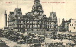 ** T1 Montreal, City Hall, Jacques Cartier Market With Vendors And Horse Carts - Non Classés