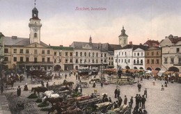 ** T1 Cieszyn, Teschen; Demelplatz, Apotheke. Ed. Feitzinger No. 1146. / Square With Market And Trams, Pharmacy - Sin Clasificación