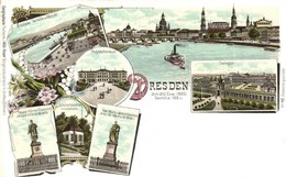 ** T2 Dresden. Polytechnikum, Zwinger. Geographische Postkarte V. Wilhelm Knorr No. 42. Art Nouveau Litho - Zonder Classificatie