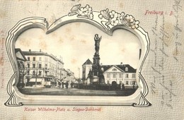 T2/T3 1902 Freiburg Im Breisgau, Kaiser Wilhelms-Platz, Sieges Denkmal / Square, War Monument, Tram. Art Nouveau (fl) - Non Classificati