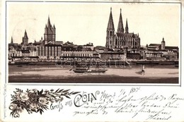 T2/T3 1893 (Vorläufer!) Köln, Cologne, Cöln; Wilh. Schütz Floral, Litho - Ohne Zuordnung