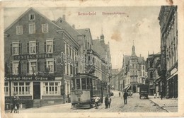 T2/T3 Remscheid, Bismarckstrasse, Central Hotel Gräve / Street View With Tram And Hotel  (EK) - Zonder Classificatie