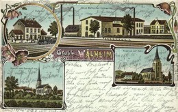 T2/T3 1905 Walheim, Bahnhof, Ausblick Auf Hahn, Kirche, Neue Walheimer Kalkwerke / Railway Station, Churches, New Lime W - Non Classificati