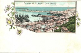 ** T2 Genova, Genoa; Riccordo Di Lato Ovest. Floral Litho - Ohne Zuordnung