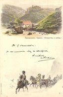 T2 1901 Kislovodsk, Castle Of Love And Deceit. Soldiers With Troika. Imp. Granbergs K.A. Litho - Sin Clasificación