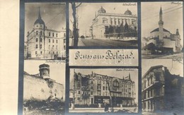 * T1/T2 1916 Belgrade, Moschee, Alter Und Neuer Konak, Beobachtungsthurm, Apotheke, Hotel Moskau / WWI Devastation, Ruin - Non Classificati
