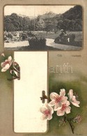** T2 Celje, Cilli; Stadtpark. Verlag Von Fritz Rasch / Park. Floral Litho Frame. Sempronia Anti Nicotin Advertisement O - Ohne Zuordnung