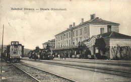 T2/T3 Divaca, Divacca (Küstenland); Bahnhof / Railway Station With Locomotive And Trains (fa) - Non Classés