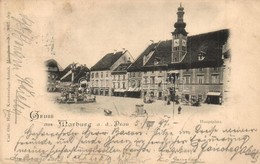 T2/T3 1897 (Vorläufer!) Maribor, Marburg A. Drau; Hauptplatz / Main Square, Shops Of Solasek And Anton Nowak (EK) - Unclassified