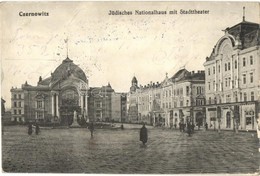 T2/T3 1915 Chernivtsi, Cernauti, Czernowitz; Jüdisches Nationalhaus Mit Stadttheater / Jewish National House, Theatre +  - Zonder Classificatie