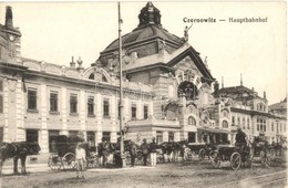 ** T1 Chernivtsi, Czernowitz, Cernauti; Hauptbahnhof / Railway Station  With Chariots - Non Classés