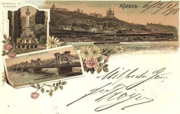 T2 1898 (Vorläufer!) Kiev, Nicholas Chain Bridge, Monument To St. Vladimir. S. Kuljenko Floral, Litho - Non Classificati