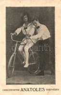 ** T2/T3 Anatoles Testvérek. Cirkuszi Kerékpáros Mutatványosok / Geschwister Anatoles. Circus Acrobats With Bicycle (non - Ohne Zuordnung