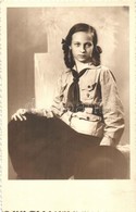 * T1/T2 1936 Makó, Cserkész Leány. Bolygó Sándor Fényképészeti Műterme / Hungarian Scout Girl. Photo - Non Classificati