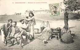 * T1/T2 Cochinchina, Barbiers Et Cureurs D'oreilles / Vietnamese Folklore, Barbers And Ear Pickers - Non Classés