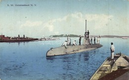 ** T1/T2 SM Unterseeboot V. / K.u.K. Kriegsmarine / Osztrák-Magyar Tengeralattjáró Matrózokkal A Fedélzetén / WWI Austro - Unclassified