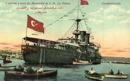 ** T2 Constantinople, L'Arrivée A Bord Du Messoudié De SM Le Sultan / WWI Ottoman Navy Ironclad Mesudiye - Non Classés