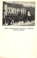 ** T2/T3 Kassa, Kosice; Az őslakosság Tüntetése A Ledöntött Honvéd Emléknél. Magyar Nemzeti Szövetség Kiadása / Demolish - Non Classés