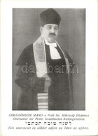 ** T2/T3 Ábrahámson Manó, A Pesti Izraelita Hitközség Főkántora. Héber Nyelvű újévi üdvözlőlap / Chief Cantor Of The Jew - Non Classés