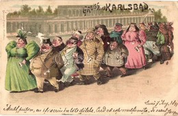 T2/T3 1899 Gruss Aus Karlsbad / Greetings From Karlovy Vary. Judaica, Ottmar Zieher Litho (EK) - Ohne Zuordnung