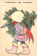 ** T1/T2 1916 Karácsony Szibériában. Kézzel Rajzolt Képeslap A Hadifogságból / WWI K.u.k. Military Christmas Greeting Ar - Non Classificati
