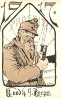 T2 1917 Prossit! K. Und K. 9. Korps. / WWI K.u.K. New Year Military Greeting Art Postcard S: Daday - Unclassified